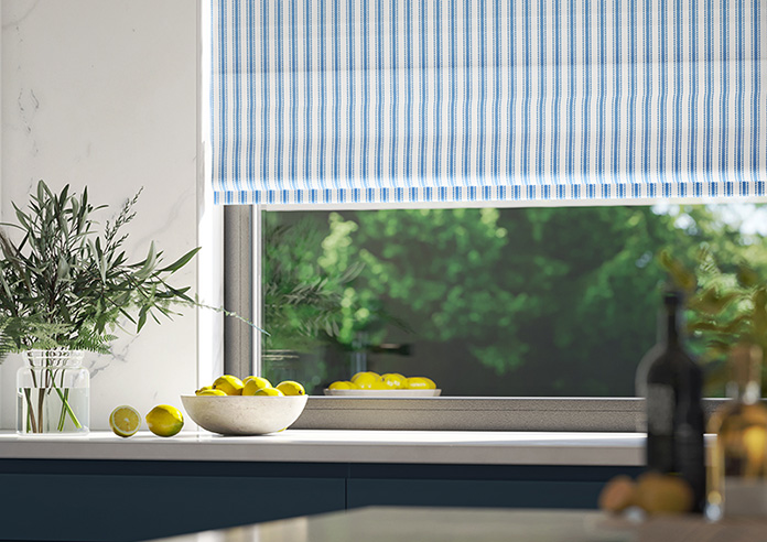 Lace Stripes, Vintage Blue - Twist&Fit Roman Blind - Image 5